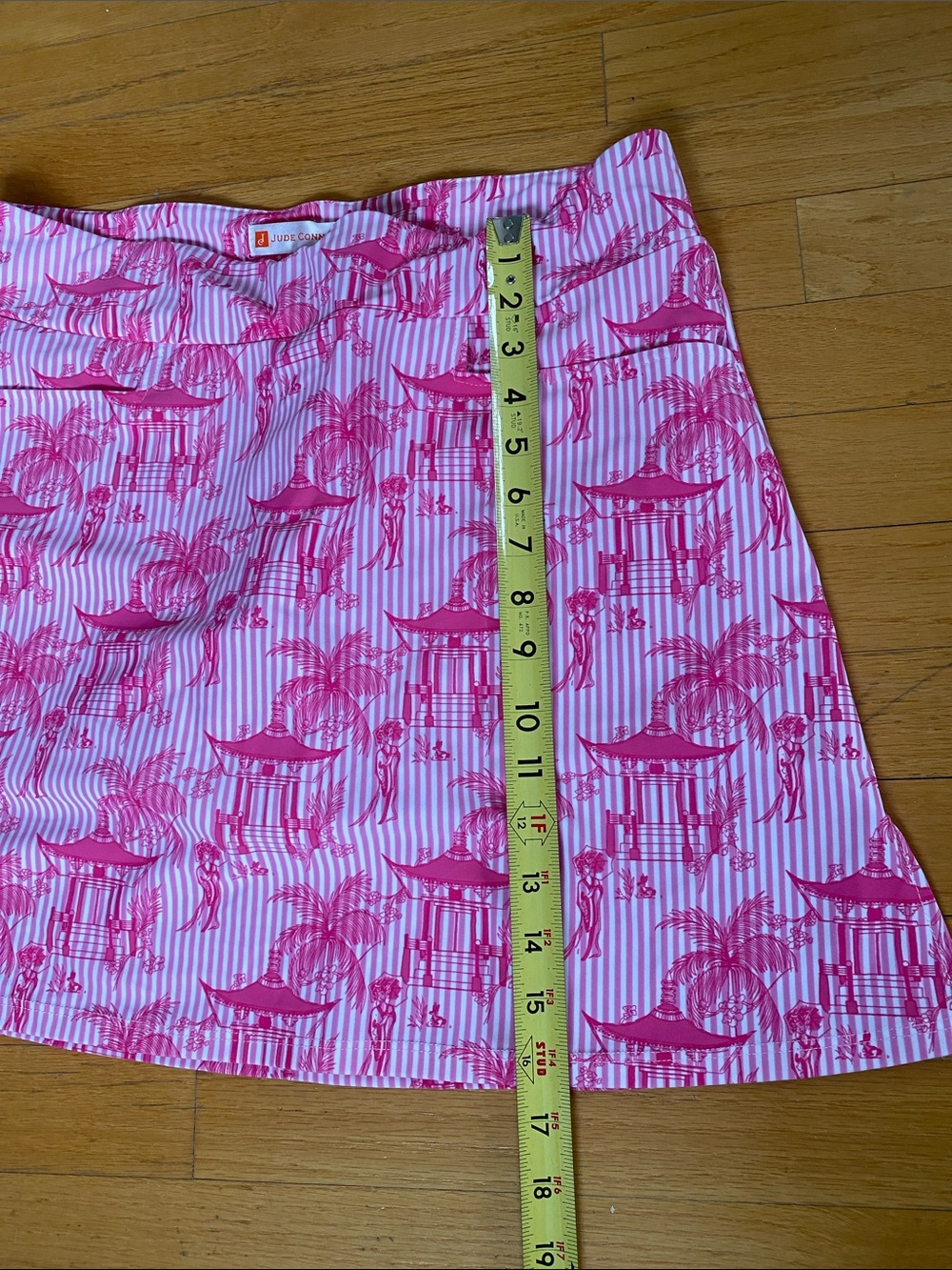 Jude Connally Pink & White Peony Pagoda Print Mini Skort (hidden shorts) - Picture 8 of 8
